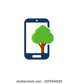 Tree Mobile Phone Logo Icon Design