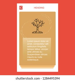 Tree mobile vertical banner design design. Vector