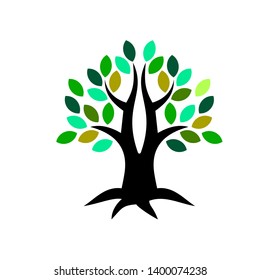 tree modern logo and symbol with colorful of leaves