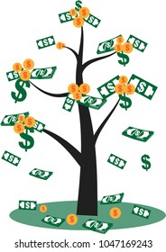 tree money concept vector logo illustration