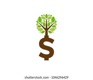 Tree Money Icon Logo Design Element
