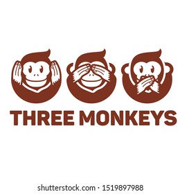 the tree monkeys logo design template vector