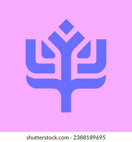 Tree monogram logo simple. vector