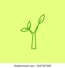 Tree monoline logo concept flat design
