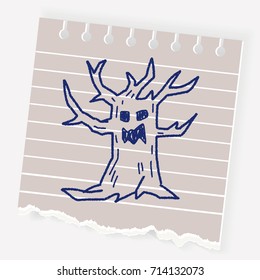 tree monster doodle