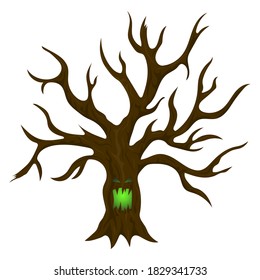 tree monster for halloween, vector illustration