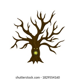 tree monster for halloween, vector illustration