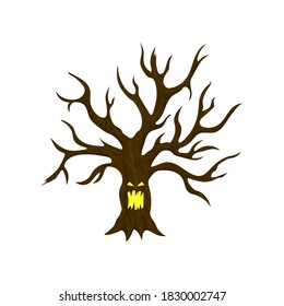 Tree monster for halloween, vector illustration