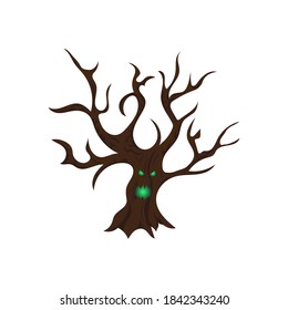 monstruo de árbol para halloween, ilustración vectorial