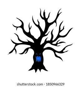 tree monster for halloween, vector illustration