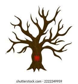 monstruo de árbol para halloween, ilustración vectorial