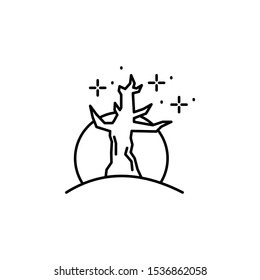 Tree, moon icon. Simple line, outline vector of horror icons for ui and ux, website or mobile application