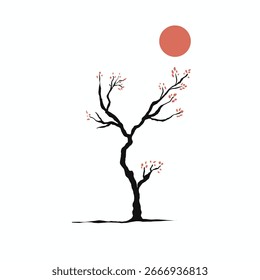 Árvore com arte simples lua