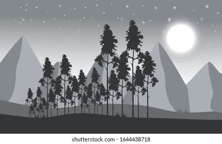 Tree mountain 6 background flat 