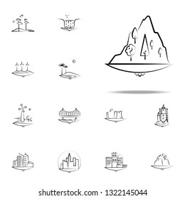 tree mountain icon. Landspace icons universal set for web and mobile