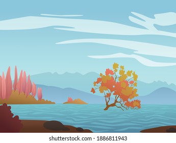 Baum in einem Bergsee