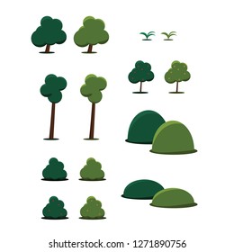 Tree and Mountain vector cartoon