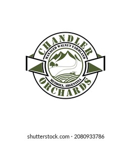 TREE AND MOUNTAIN VINTAGE DESIGN