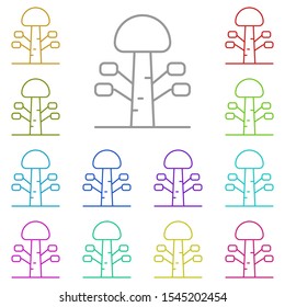 Tree multi color icon. Simple thin line, outline vector of tree icons for ui and ux, website or mobile application