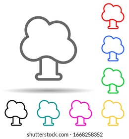 icono de estilo multicolor de árbol. Línea delgada simple, contorno vectorial de iconos web para ui y ux, sitio web o aplicación móvil