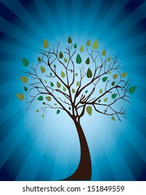 tree natural design over blue background vector illustration 