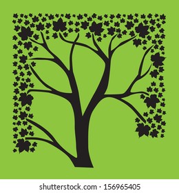 tree natural design over green background vector illustration