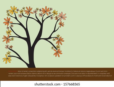 tree natural design over green  background vector illustration