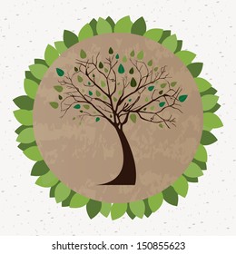tree natural design over white background vector illustration  