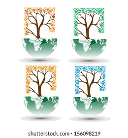 tree natural design over white background vector illustration