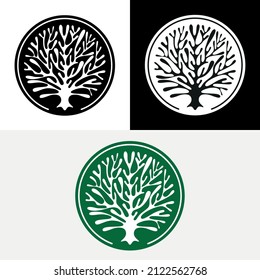 Tree Nature Circle Abstract Logo