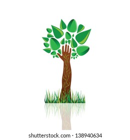 tree nature color vector illustration