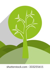 tree and nature ecology graphic design, vector illustration