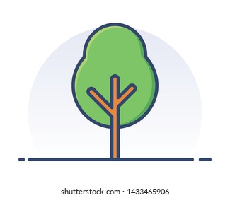 Tree, nature. Filled outline icon.