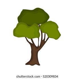 Tree nature green vector. Green tree branch design environment. Ecology graphic garden foliage oak tree. Abstract green trees plant with leaf forest branch vector organic.