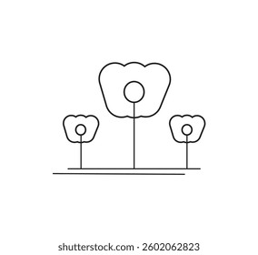 Tree and nature icon line. white background Vector illustration. Illustration can be downloaded. Vector can be edited