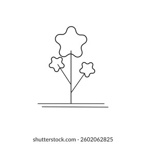 Tree and nature icon line. white background Vector illustration. Illustration can be downloaded. Vector can be edited
