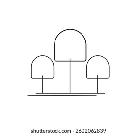 Tree and nature icon line. white background Vector illustration. Illustration can be downloaded. Vector can be edited