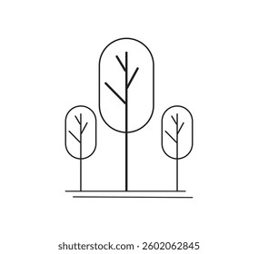 Tree and nature icon line. white background Vector illustration. Illustration can be downloaded. Vector can be edited