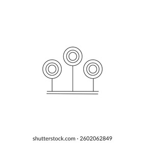 Tree and nature icon line. white background Vector illustration. Illustration can be downloaded. Vector can be edited