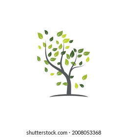 Tree nature illustration logo template vector design
