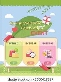 Tree and nature ivet spring template vector illustration