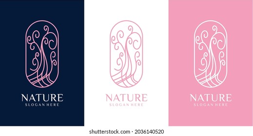 diseño del logo de la naturaleza de los árboles. inspiración para el diseño del logotipo de naturaleza floral