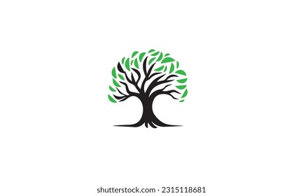 Tree nature logo flat icon
