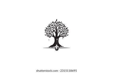 Tree nature logo flat icon