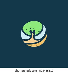 Tree nature logo, icon, vector, badges.