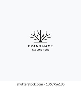 tree nature logo  line art vector design template  download