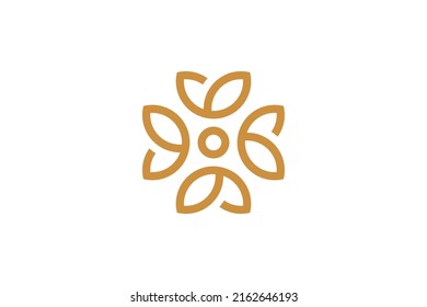 Vector de logotipo Monoline de la naturaleza del árbol
