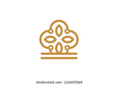 Vector de logotipo Monoline de la naturaleza del árbol