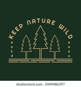 Tree Nature Outdoor Simple Monoline Logo Badge