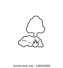 tree, nature, smoke, fire icon. Element of earth pollution icon for mobile concept and web apps. Detailed tree, nature, smoke, fire icon can be used for web and mobile